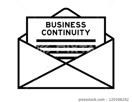 Envelope and letter sign with word business continuity as the headline 120386282