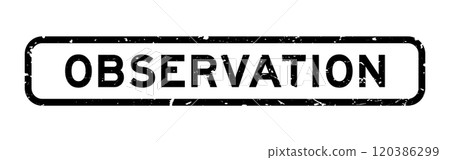 Grunge black observation word square rubber seal stamp on white background 120386299