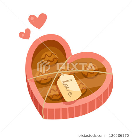 Chocolate Sweet or Cookie as Valentine Holiday Object Vector Illustration Chocolate Sweet or Cookie as Valentine Holiday Object Vector Illustration 120386370