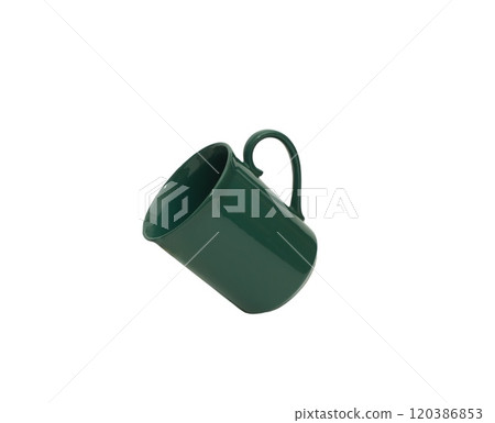 Green empty cup. Isolated on a white background Green empty cup. Isolated on a white background 120386853