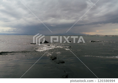 Stormy sea at dusk Stormy sea at dusk 120386994