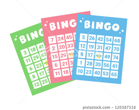 Cute bingo card illustrations_3 sheets Cute bingo card illustrations_3 sheets 120387318