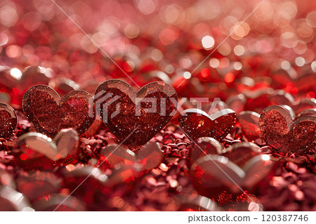 Beautiful greeting card with bright holiday composition for happy and joy celebrate valentines day 120387746