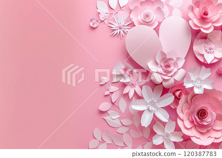 Beautiful greeting card with bright holiday composition for happy and joy celebrate valentines day 120387783
