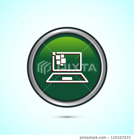 Information technology icon design illustration. Digital tech icon, Button design Information technology icon design illustration. Digital tech icon, Button design 120387835