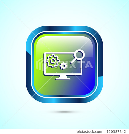 Information technology icon design illustration. Digital tech icon, Button design 120387842