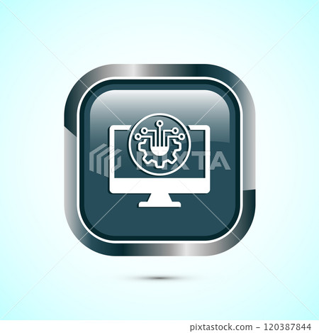 Information technology icon design illustration. Digital tech icon, Button design 120387844