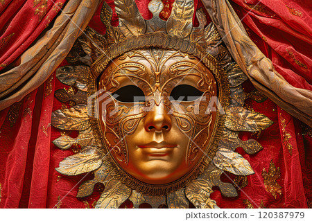 Beautiful greeting card with bright holiday composition for happy joy celebrate mardi gras 120387979