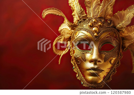 Beautiful greeting card with bright holiday composition for happy joy celebrate mardi gras 120387980