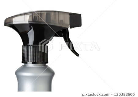 Trigger Spray Bottle with Open Nozzle Close Up 120388600
