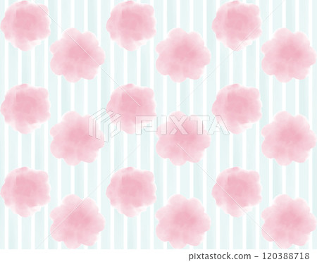 Watercolor floral and striped seamless pattern 120388718