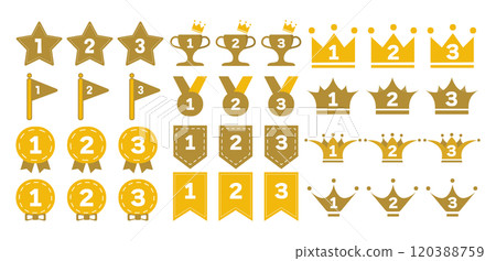 流行和有吸引力的排名圖標集 120388759