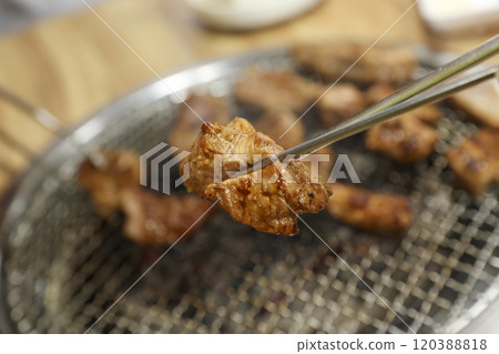 Korean bbq food. Marinated pork ribs Korean bbq food. Marinated pork ribs 120388818