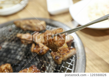 Korean bbq food. Marinated pork ribs Korean bbq food. Marinated pork ribs 120388826