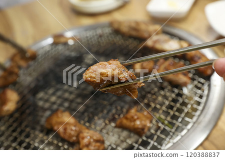 Korean bbq food. Marinated pork ribs 120388837