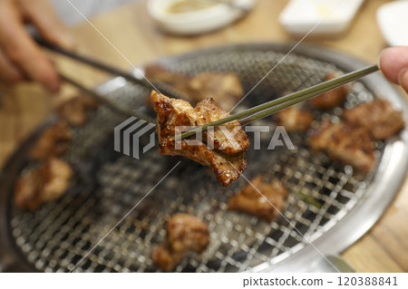Korean bbq food. Marinated pork ribs 120388841
