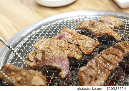 Korean bbq food. Marinated pork ribs Korean bbq food. Marinated pork ribs 120388854