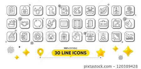 Crane claw machine, Refresh and Checklist line icons pack. 3d design elements. Launder money, Yoga, Handshake web icon. Ice cream, Wifi, Waterproof pictogram. Vector 120389428