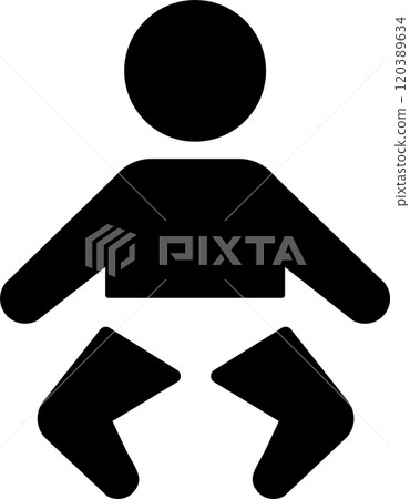 Black and white baby pictogram icon illustration material 120389634