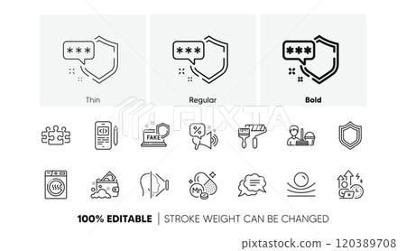 Phone code, Dryer machine and Paint roller line icons. Pack of Shield, Puzzle, Text message icon. Face id, Discounts offer, Elastic material pictogram. Manganese mineral, Security. Line icons. Vector Phone code, Dryer machine and Paint roller line icons. Pack of Shield, Puzzle, Text message icon. Face id, Discounts offer, Elastic material pictogram. Manganese mineral, Security. Line icons. Vector 120389708