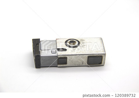 Vintage old photo camera on the white background 120389732