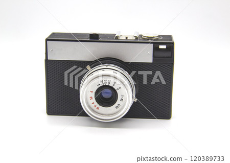 Vintage old photo camera on the white background 120389733