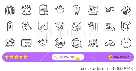 Battery charging, Seo message and Qr code line icons for web app. Pack of Group, Time, Quick tips pictogram icons. Fake news, Greenhouse, Exhibitors signs. Vaccine announcement, Cough, Doctor. Vector Battery charging, Seo message and Qr code line icons for web app. Pack of Group, Time, Quick tips pictogram icons. Fake news, Greenhouse, Exhibitors signs. Vaccine announcement, Cough, Doctor. Vector 120389748