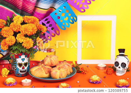 Day of the dead, Dia De Los Muertos Celebration Background 120389755