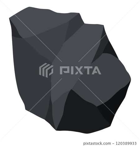 Coal black mineral resources. Pieces of fossil stone. Polygonal shape. Black rock stone of graphite or charcoal. Energy resource charcoal icon Coal black mineral resources. Pieces of fossil stone. Polygonal shape. Black rock stone of graphite or charcoal. Energy resource charcoal icon 120389933