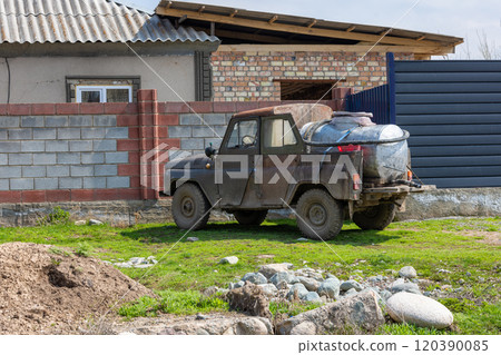 old soviet 4x4 converted to a pickup with barrel for small farmers milk collection old soviet 4x4 converted to a pickup with barrel for small farmers milk collection 120390085