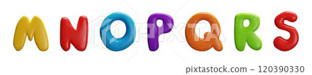 A vector set of 3d of the letters M,N,O,P,Q,R,S A vector set of 3d of the letters M,N,O,P,Q,R,S 120390330