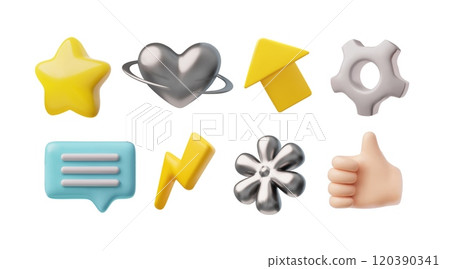 3d social icons. 120390341
