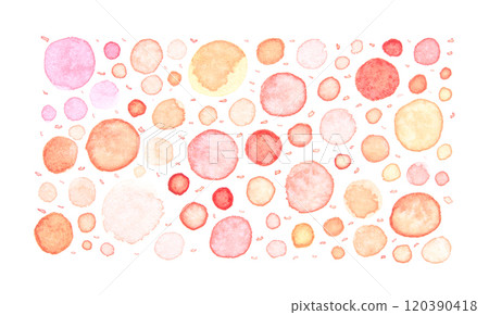 Colorful watercolor circles pattern on white background for creative design 120390418