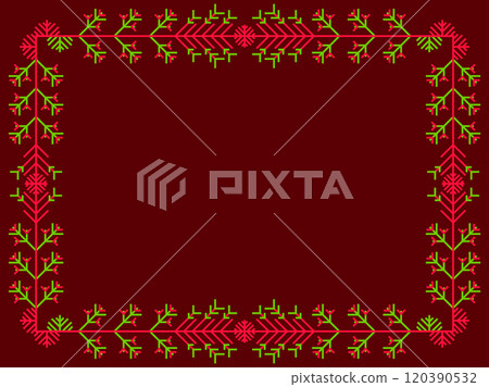 Snowflakes frame for Christmas and New Year greetings. Winter frame with snowflakes in geometric line art style. Design for greeting card, flyers and invitations. Vector illustration 120390532