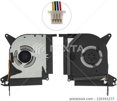 Fan, active cooling system, laptop spare part, on white background in insulation 120391277