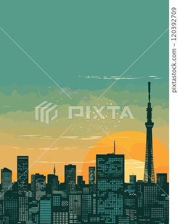 Tokyo City Beautiful Vector Illustration for Postcards, Web Sites and Your Design 120392709