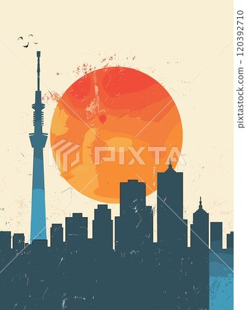 Tokyo City Beautiful Vector Illustration for Postcards, Web Sites and Your Design 120392710