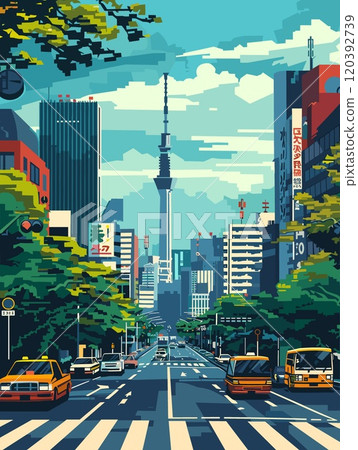 Tokyo City Beautiful Vector Illustration for Postcards, Web Sites and Your Design Tokyo City Beautiful Vector Illustration for Postcards, Web Sites and Your Design 120392739