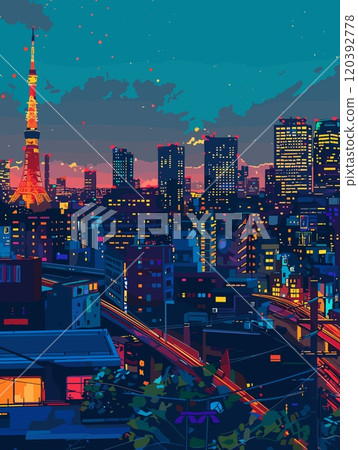 Tokyo City Beautiful Vector Illustration for Postcards, Web Sites and Your Design 120392778