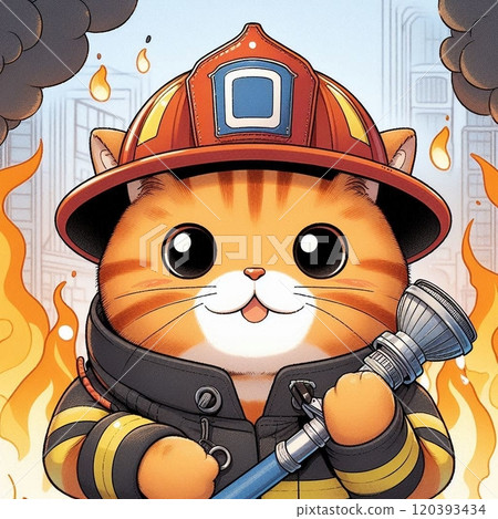 Cat becomes a firefighter 120393434