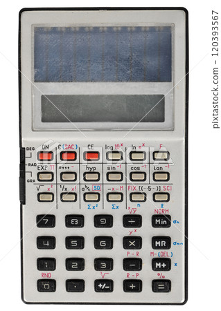 Old vintage scientific electronic calculator 120393567