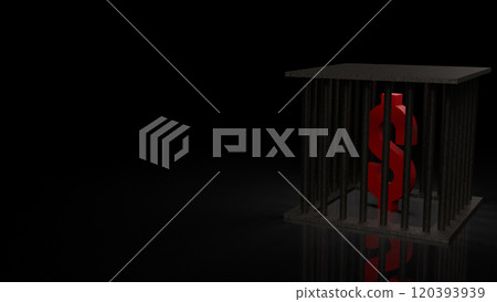 The dollar symbol in cage for Business concept 3d rendering. The dollar symbol in cage for Business concept 3d rendering. 120393939