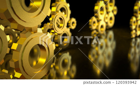 The Gold gear in Black Background for... - Stock Illustration ...