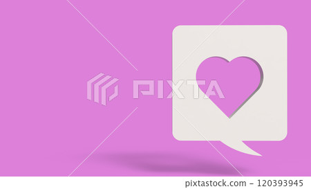 The heart icon in balloon text on pink background for love concept 3d rendering. The heart icon in balloon text on pink background for love concept 3d rendering. 120393945