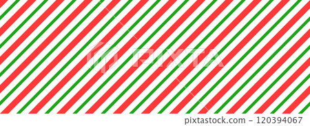 Seamless candy stripe pattern with diagonal red and green lines. Cane pattern with peppermint texture. Flat vector illustration isolated Seamless candy stripe pattern with diagonal red and green lines. Cane pattern with peppermint texture. Flat vector illustration isolated 120394067