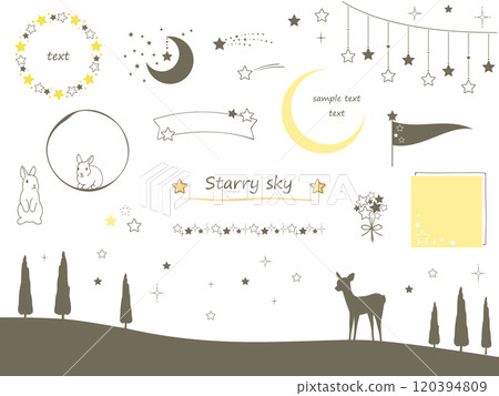 以星空為靈感的可愛手繪插畫素材集 以星空為靈感的可愛手繪插畫素材集 120394809