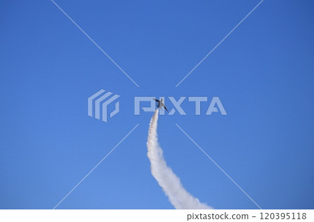 Jet flying blue sky Jet flying blue sky 120395118