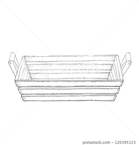 box, Wooden Basket, Vector illustration 120395123