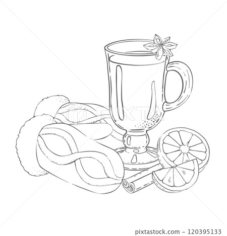 Vector mulled vine With mittens Vector mulled vine With mittens 120395133