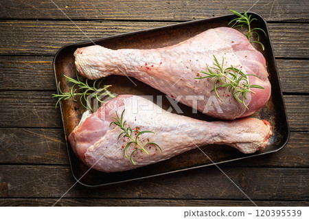 Raw turkey thigh 120395539